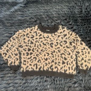 H&M Animal Print Fuzzy Sweater